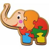 Brinquedo Educativo Madeira Quebra Cabeça Infantil Elefante