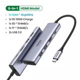 Adaptador Usb C Hub Hdmi 4k 60hz Leitor Cartão Sd Tf 100w Pd