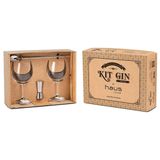 Kit Gin 4pçs - 2 Taças 600ml Dosador Colher Aço Inoxidável