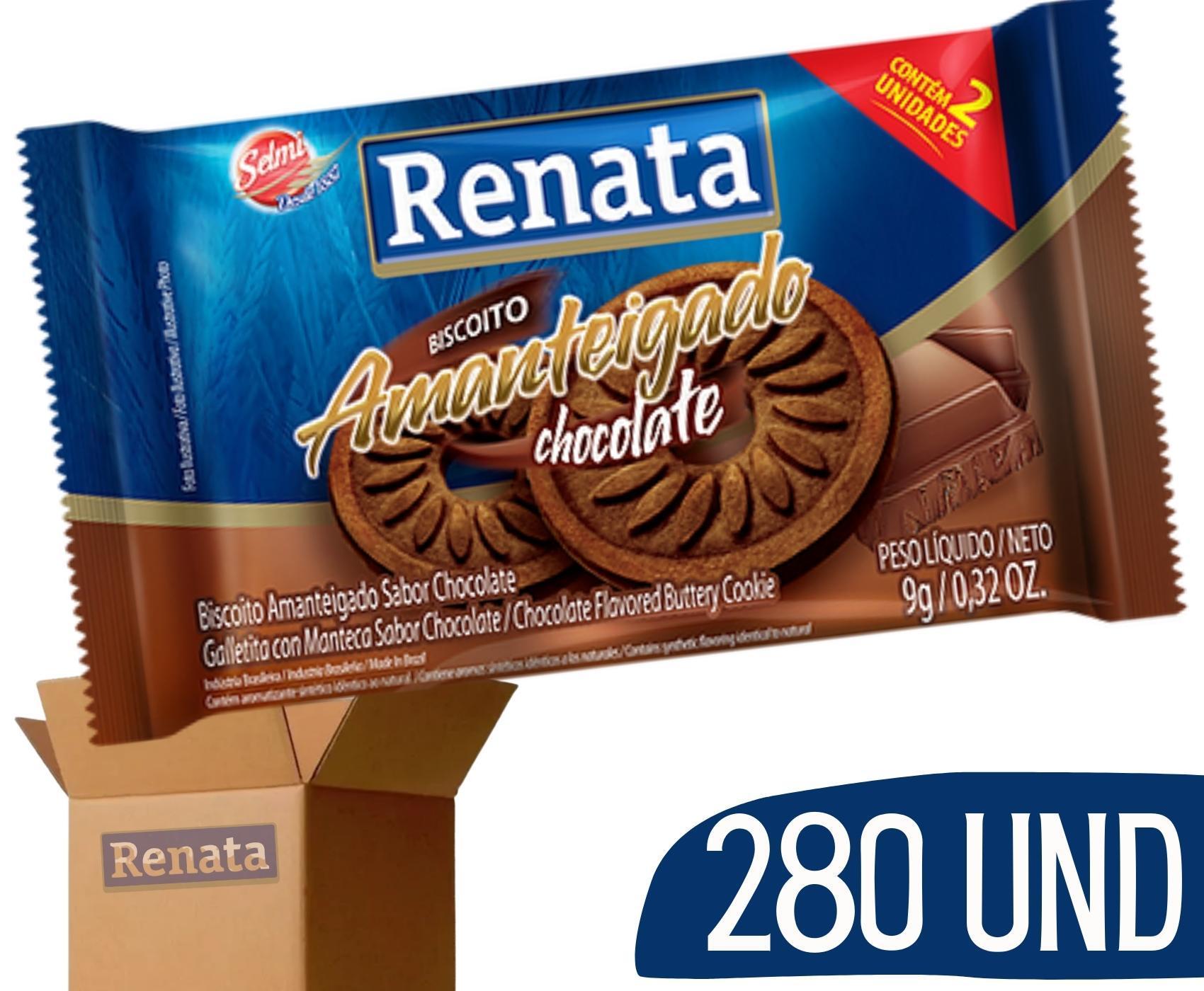 Biscoito Em Sache Renata Amanteigados Chocolate - Cx 280 Un