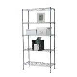Estante Aço 5 Prateleiras Cromada Aramada 150 Cm C Rodinha