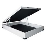 Base para Cama Box Casal Premium com Baú Corino Branco