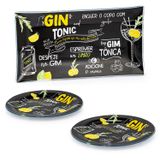 Kit Gin Travessa De Vidro Retangular 26cm 2 Pratos Raso 18cm