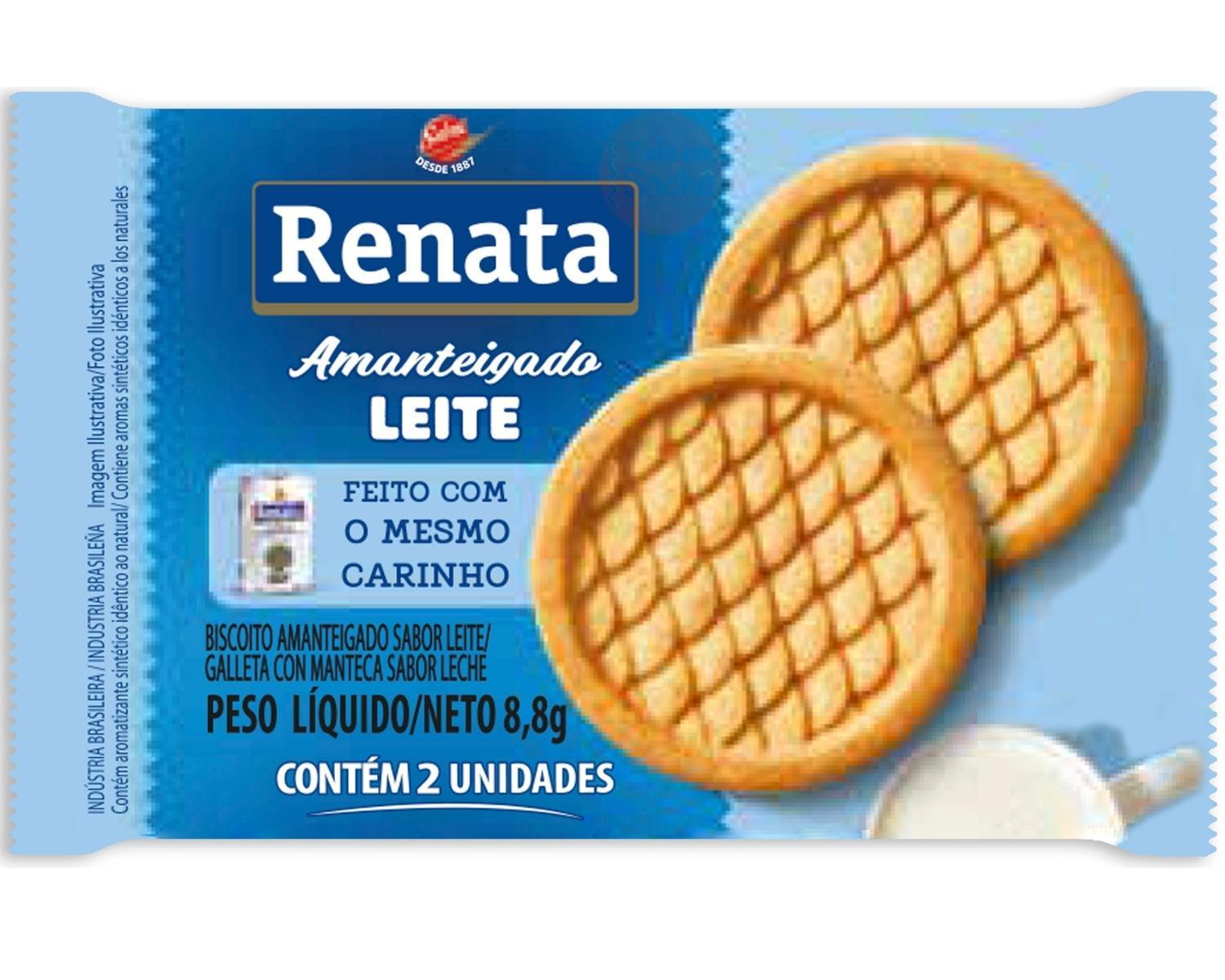 Biscoito Amanteigado Sache Renata Leite Maizena Maisena 80 U