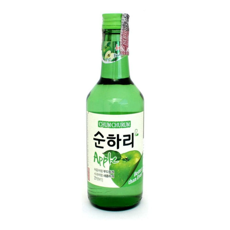 Bebida Coreana Soju Chum Churum Sabor Maça Verde 360ml Lotte