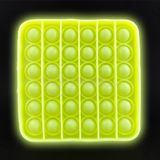 Pop It Brilha No Escuro Quadrado Anti Stress Amarelo
