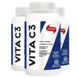 Kit 3 Vita C3 Vitamina C Vitafor 120 Cápsulas