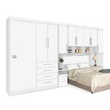 Guarda-roupas Modulado P/ Cama Box 1,38m Casal Branco Rosa