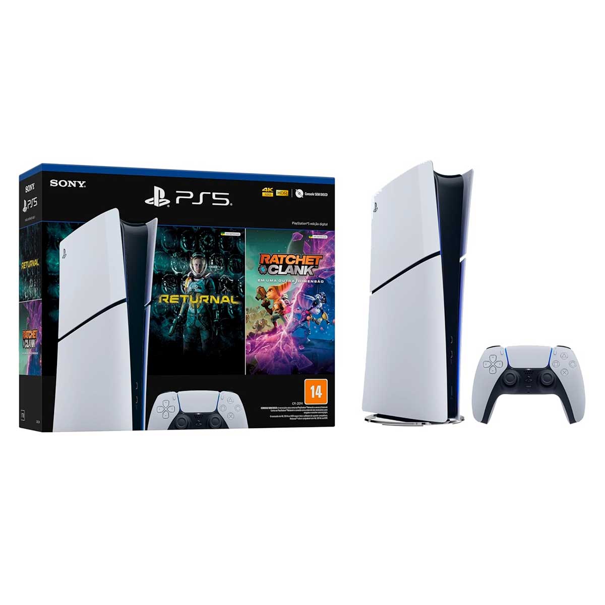 Console Ps5 Slim Edição Digital Com 2 Jogos