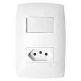 Blux Home Interruptor Simples + Tomada 10a Com Placa 2x4