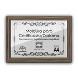 1 Certificado/diploma A4 Com Tela De Acetato E Mdf Titulo Moldura Madeira