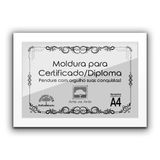 1 Certificado/diploma A4 Com Tela De Acetato E Mdf Titulo Moldura Branca