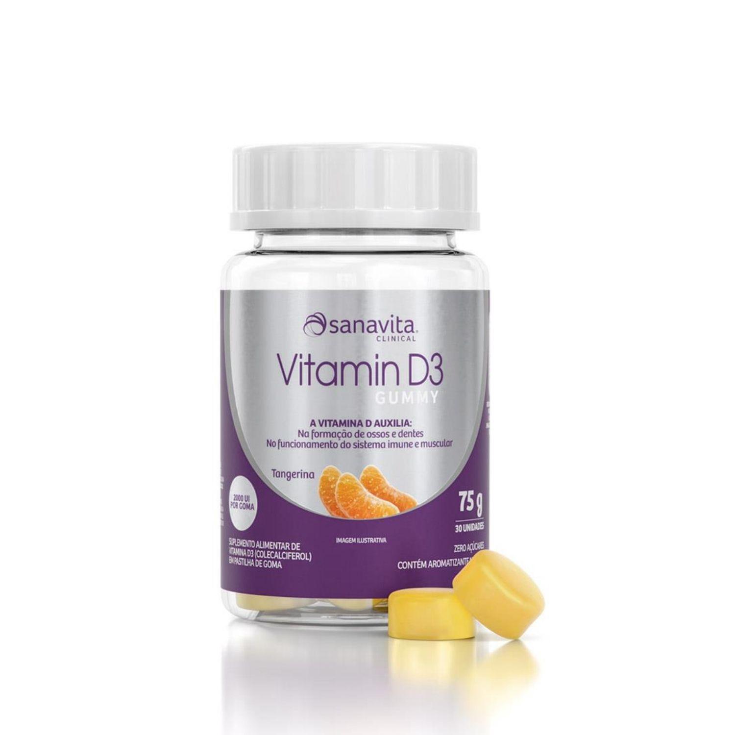 Vitamin D3 Gummy 2000ui 30 Gomas Sanavita Tangerina