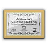 1 Certificado Diploma A4 Com Tela De Acetato E Mdf Titulos Moldura Marfim