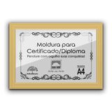 1 Certificado/diploma A4 Com Tela De Acetato E Mdf Titulo Moldura Marfim