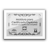 1 Certificado Diploma A4 Com Tela De Acetato E Mdf Titulos Moldura Branca