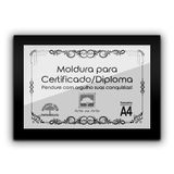 1 Certificado Diploma A4 Com Tela De Acetato E Mdf Titulos Moldura Preta