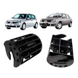 Par Difusores De Ar Lateral Renault Clio 2000 A 2016 Preto