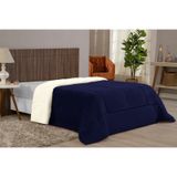 Cobertor De Sherpa Grosso E Quente Casal Queen Azul