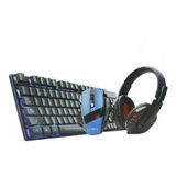 Kit Gamer Teclado Com Teclas Para Jogos Mouse Fone Inova Led