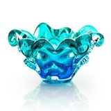 Centro De Mesa Cristal Murano Azul E Verde São Marcos 17cm