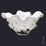 Centro De Mesa Em Cristal Murano Branco - São Marcos 25cm