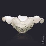 Centro De Mesa Em Cristal Murano Branco - São Marcos 45cm