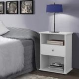 Mesa de Cabeceira 1 Gaveta Otto Móveis Primus Branco