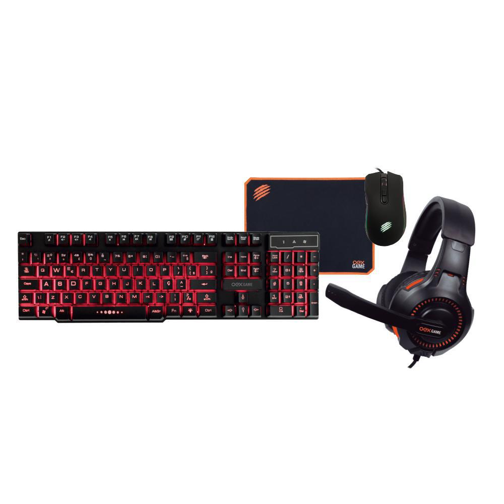 Kit Gamer Thunder Teclado Headset Mouse E Mousepad Oex Tm306