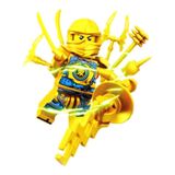 Boneco Blocos De Montar Jay Armas Douradas Ninja Go Ninjago