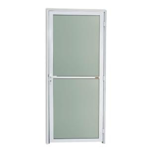 Porta de Alumínio e Vidro 210x80cm Brilhante Super Brimak Branco