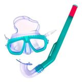 Kit De Mergulho Snorkel + Máscara Infantil Bestway - Verde