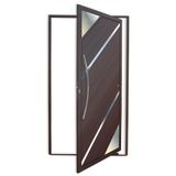 Porta de Alumínio Pivotante Lambril 210x120cm com Puxador Corten Super Oasis Brimak Corten