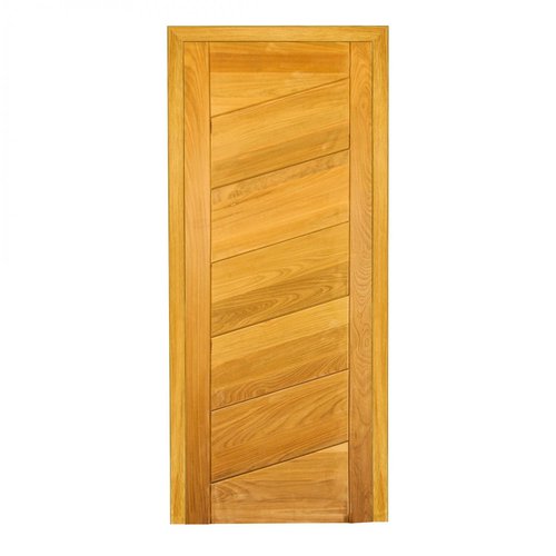 Folha de Porta Madeira Maciça 210x60cm com 7 Réguas Espessura 3,3cm Envernizada Jomadi Verniz Natural