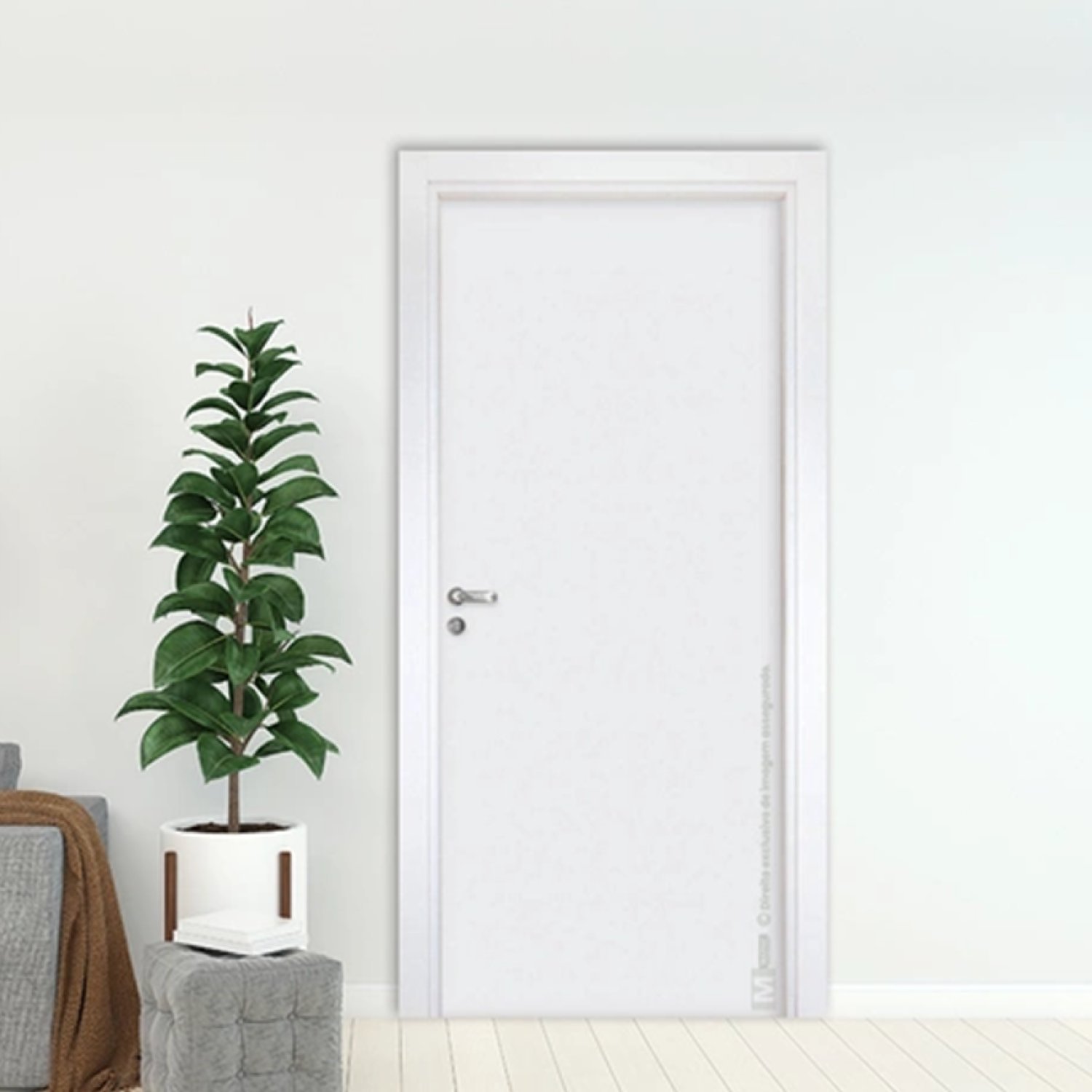 Folha De Porta Em Madeira Tauari Lisa 210x102cm Mapaf Branco