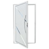 Porta De Alumínio Pivotante Lambril 210x120cm Com Puxador Duna Super Brimak Branco