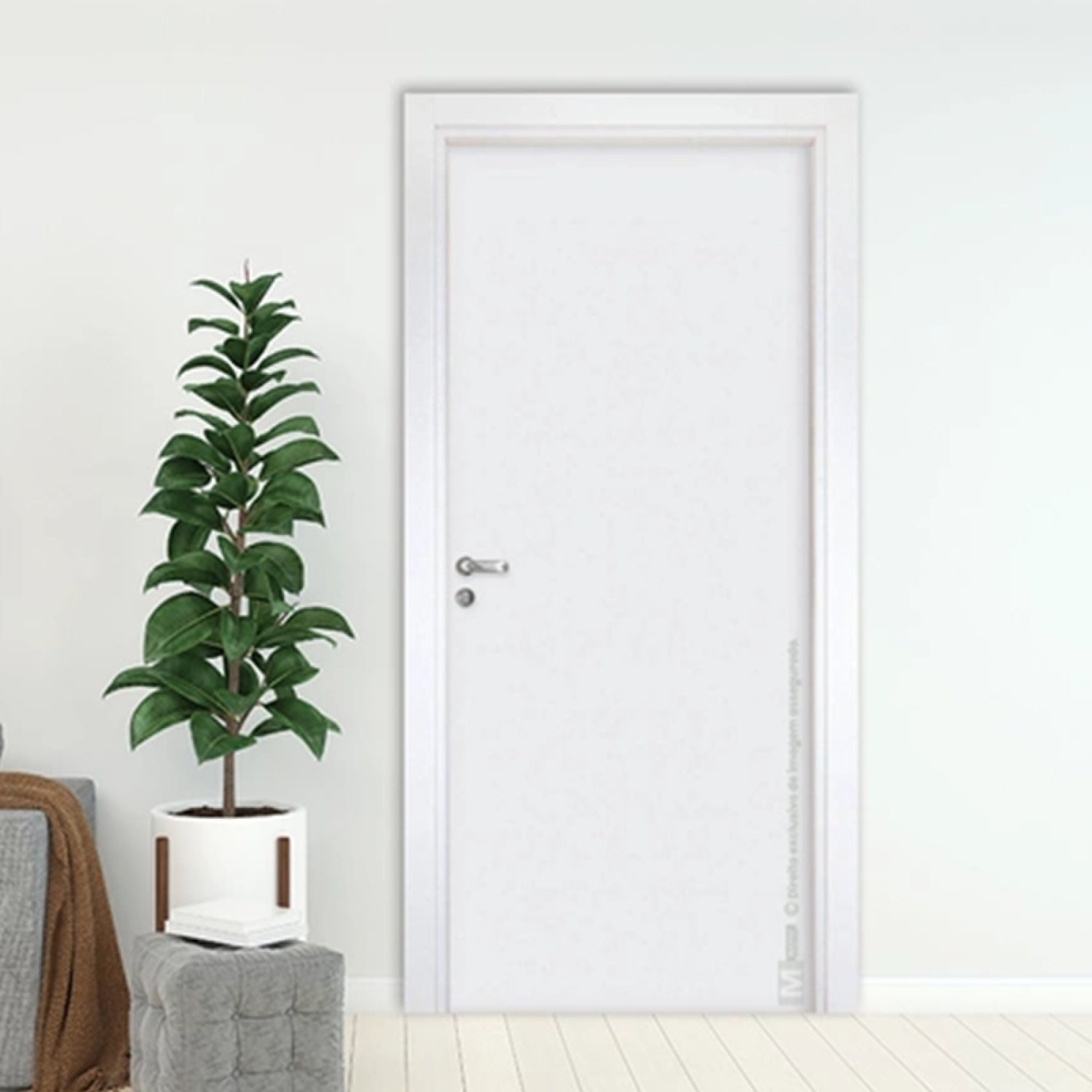 Folha De Porta Em Madeira Tauari Lisa 210x72cm Mapaf Branco