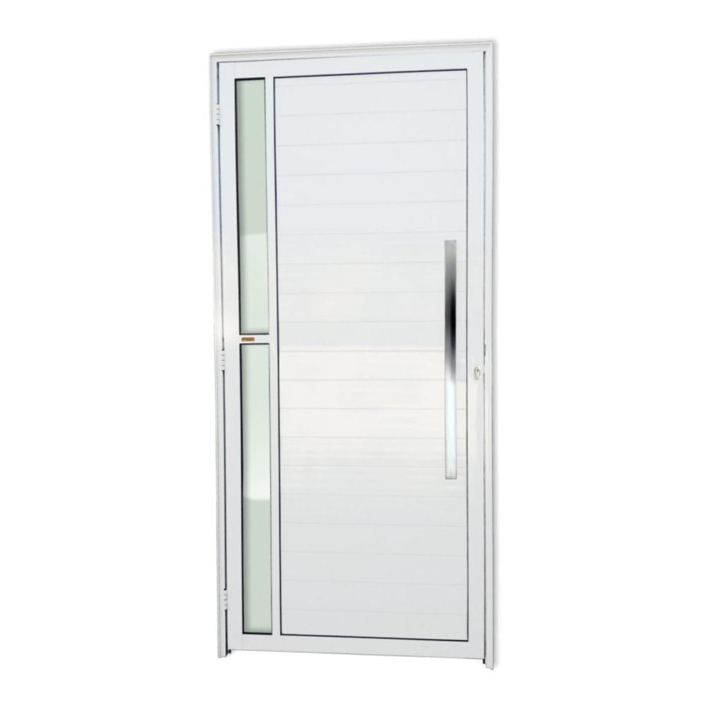 Porta de Alumínio Lambril 210x100cm com Puxador Visione Super Brimak Branco