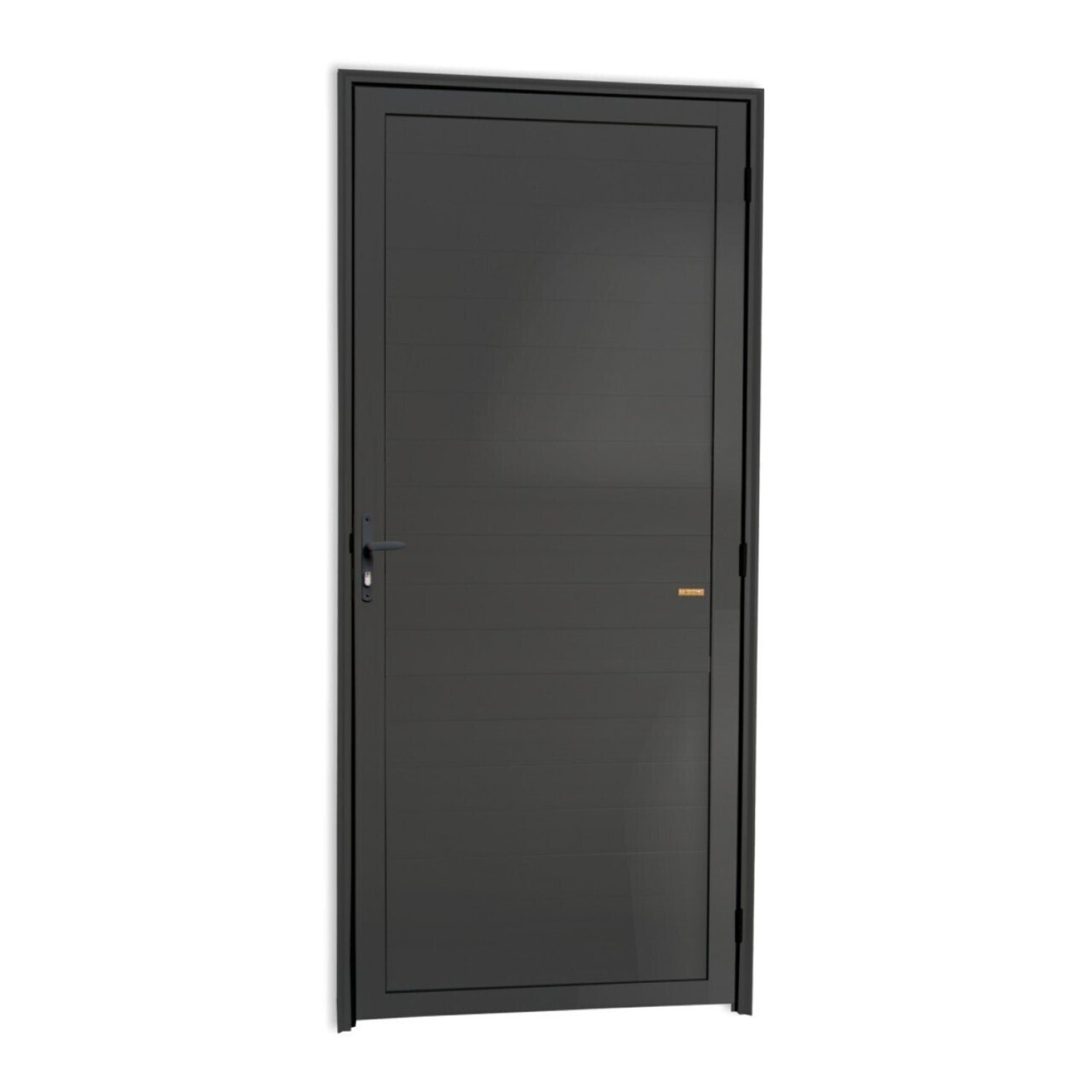 Porta De Alumínio Lambril Super 210cm X 80cm Brimak Cinza