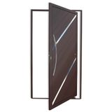 Porta de Alumínio Pivotante Lambril 210x120cm com Puxador Super Corten Duna Brimak Corten