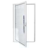 Porta De Alumínio Pivotante Lambril 210x120cm Com Puxador Super Brimak Branco