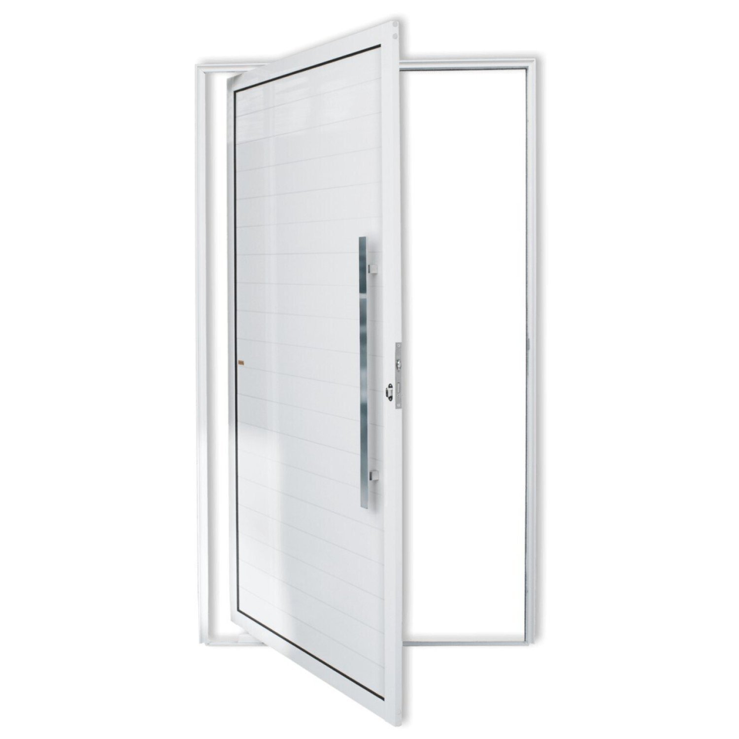 Porta De Alumínio Pivotante Lambril 210x120cm Com Puxador Super Brimak Branco