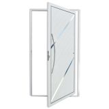 Porta De Alumínio Pivotante Lambril 210x120cm Com Puxador Duna Super Brimak Branco