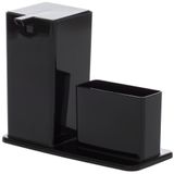 Dispenser/porta Detergente/esponja De Acrílico Preto 400ml