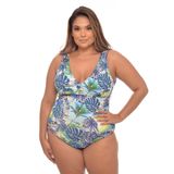 Maio Plus Size Confort do 46 ao 56  Azul Folhagem Verde