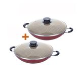 2 Panelas Wok 6l Alumínio 36 Cm Paris Vermelho Tramontina