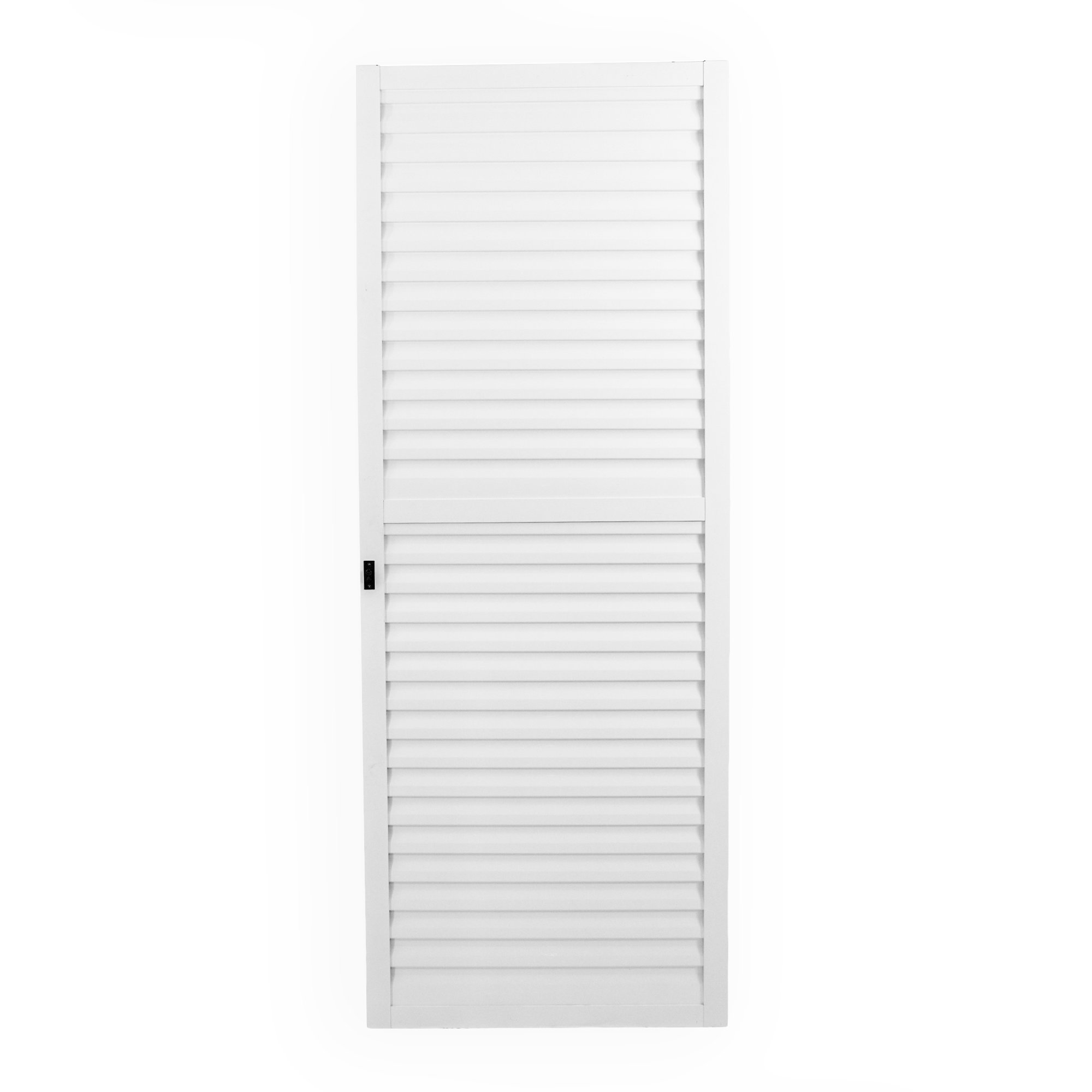 Porta De Alumínio De Correr Sobrepor 215x70cm Laminada Reversil Soft Plus Mgm Branco