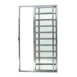 Porta de Alumínio de Correr 210x120cm 2 Folhas com Travessa e Vidro Liso Anodizado Super Brimak Brilhante