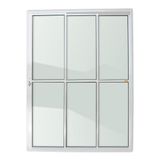 Porta de Alumínio de Correr 210x150cm 3 Folhas 1/3 com Vidro Liso Anodizado Super Brilhante Brimak Branco