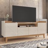 Rack para TV até 60 Polegadas 4 Portas 1 Nicho 158cm Adria Versátil Casa D Off White/Noce